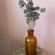 Amber glass bottle vase
