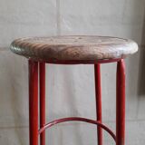 Tabouret haut métal teck java