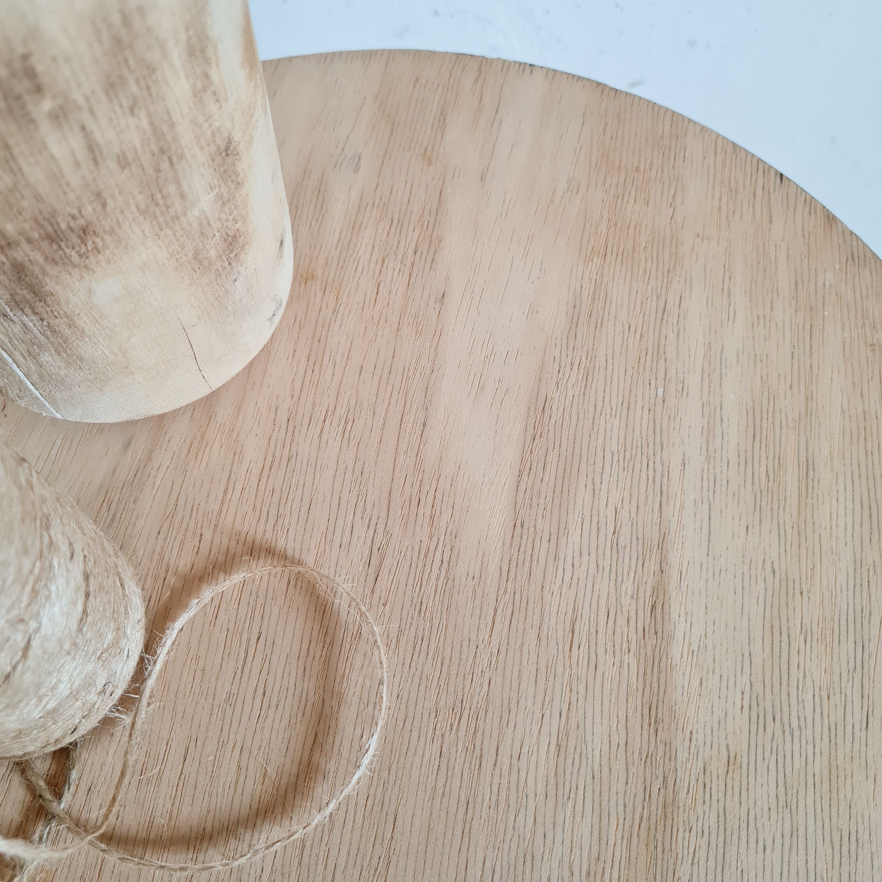 Side table blue base and raw top