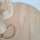 Side table blue base and raw top