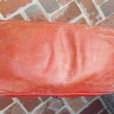 Red and black moroccan pouf