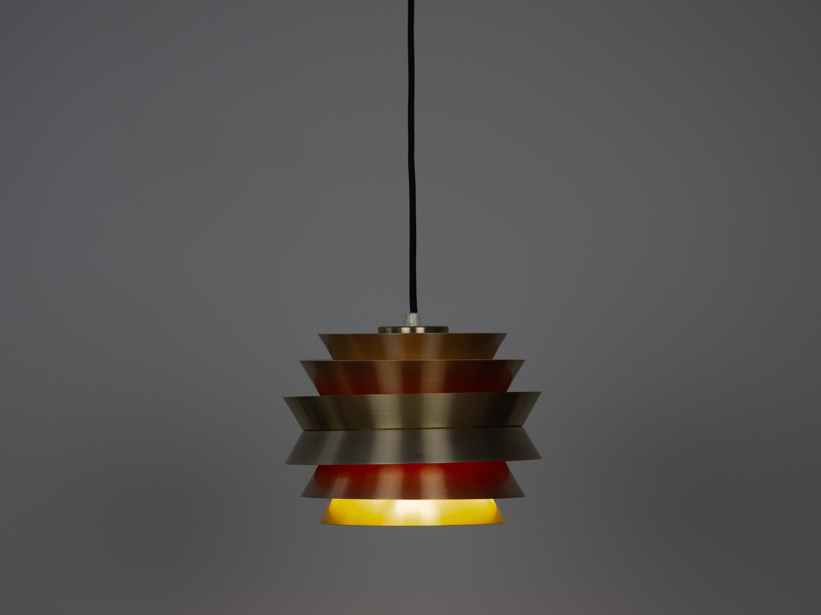 Pair of 2 Swedish vintage pendant lamps Trava by Carl Thore, Granhaga, 1960