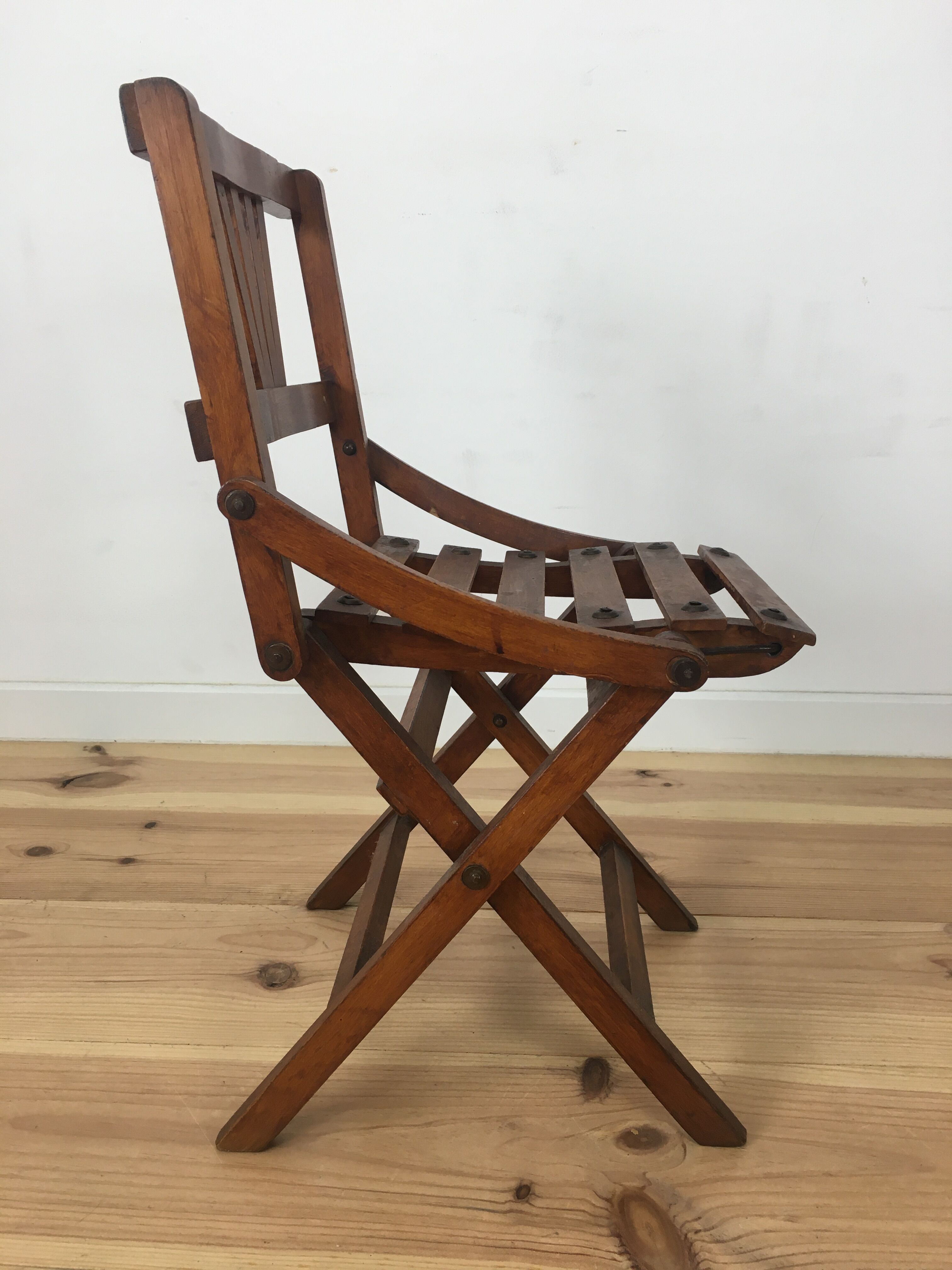 Children's folding chair in wooden slats