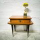 Vintage varnished wood bedside table