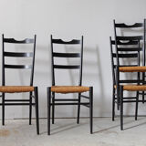 Black Italian straw chairs
