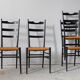 Chaises paillées italiennes noires