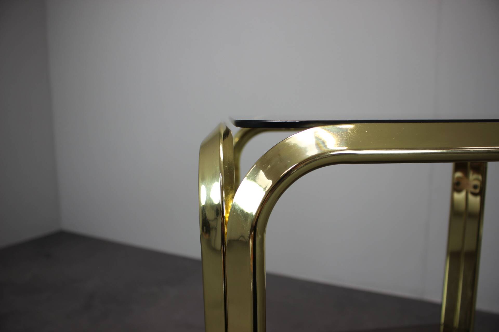 Mid-Century Brass and Smoked Glass Tea Table, 1970s, Germany