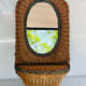 Oval wicker mirror