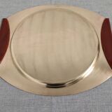 PM Italy brass and bakelite trays and bowl, 1960s-70s