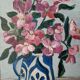 Acrylic painting on canvas contemporary still life bouquet of flowers