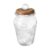 Biot jar in bubbled glass with cork stopper