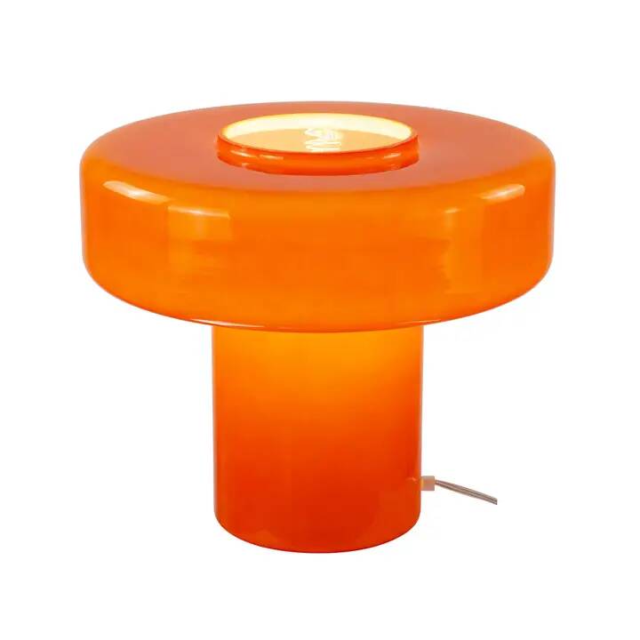Orange glass table lamp in retro style
