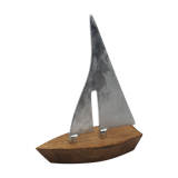 Wooden boat sail metallic metal brushed navy decoration