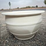 Grand pot rond XXL en Tadelakt blanc