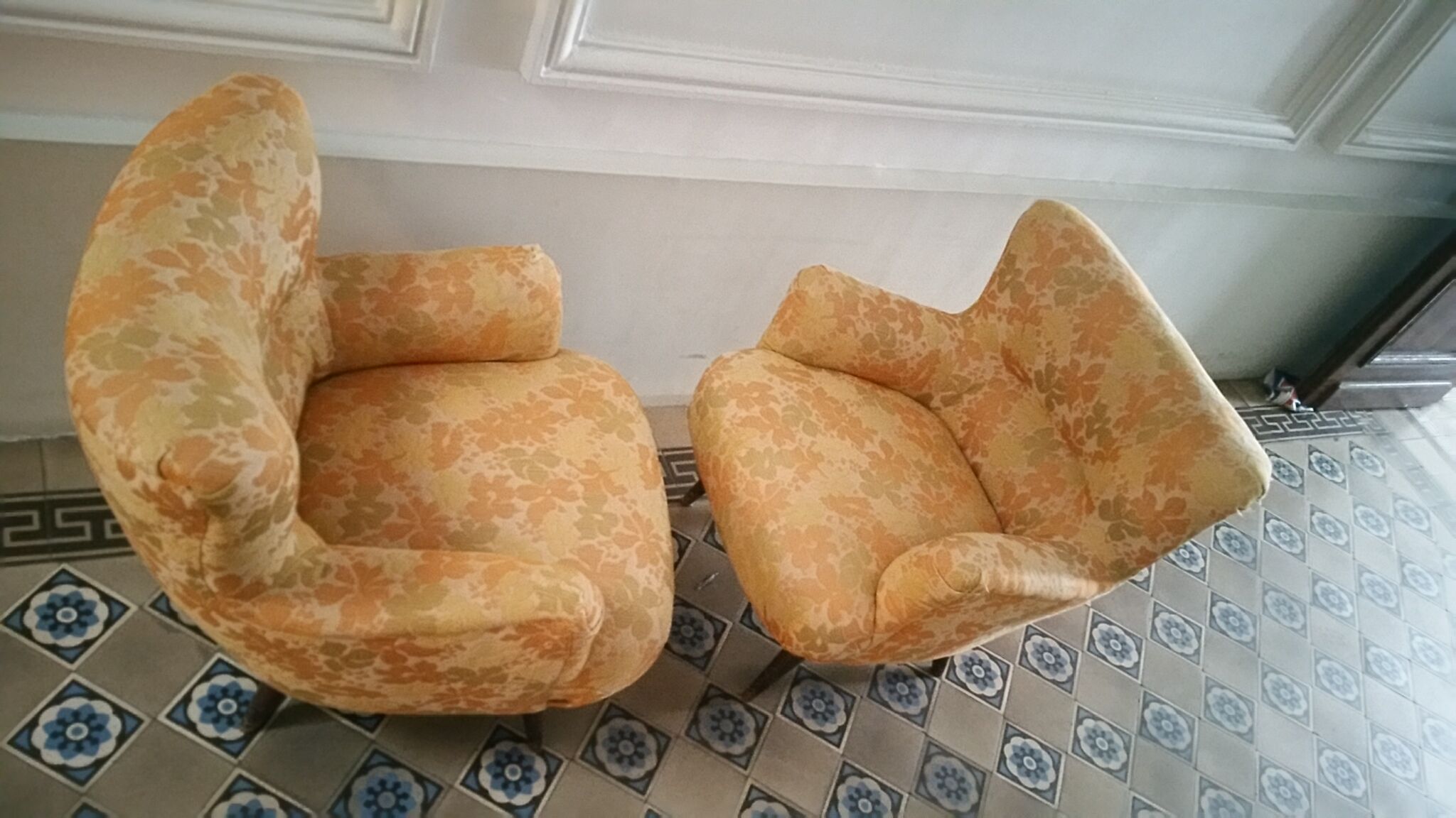 Pair of chairs design organic vintage 50s 60s