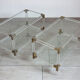 Paire de tables basses italiennes plexiglass, verre et laiton années 70