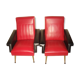 Pair of chairs in leather of the 1970s