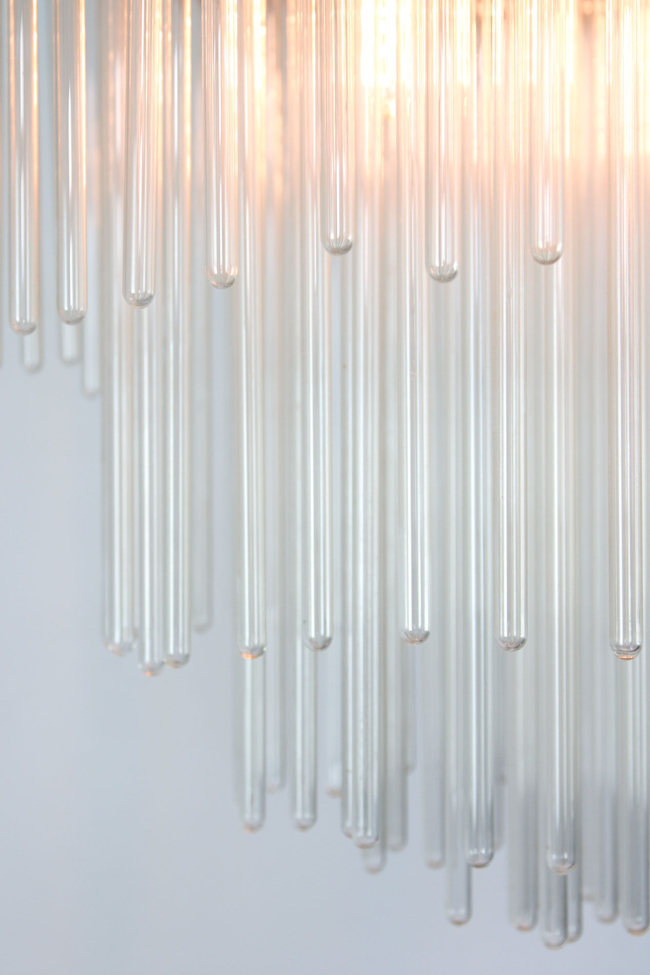 Minimalist handblown glass chandelier, 1970s