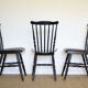Three black Baumann bistro chairs