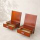 Pair of suspended teak bedside tables – 1960s Scandinavian design