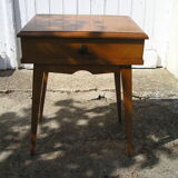 Oak bedside or sofa tip, compass feet and 1 drawer