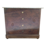 Commode Louis-Philippe  XIXᵉ, dessus marbre blanc