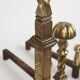 Paire de chenets de style néo-gothique en bronze