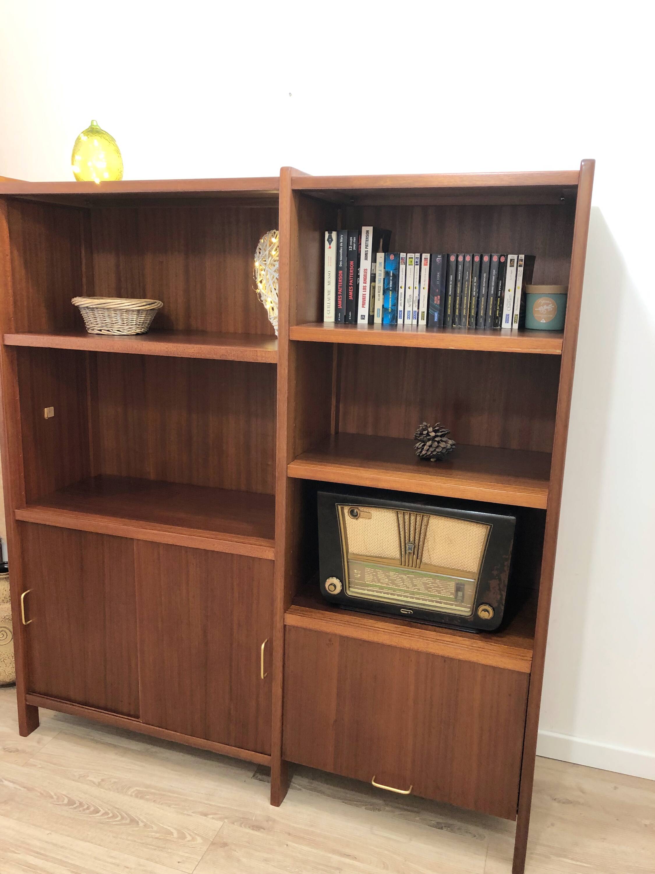 1970s teak bookcase