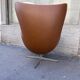 EGG Chair design Arne Jacobsen edition Fritz Hansen brown leather