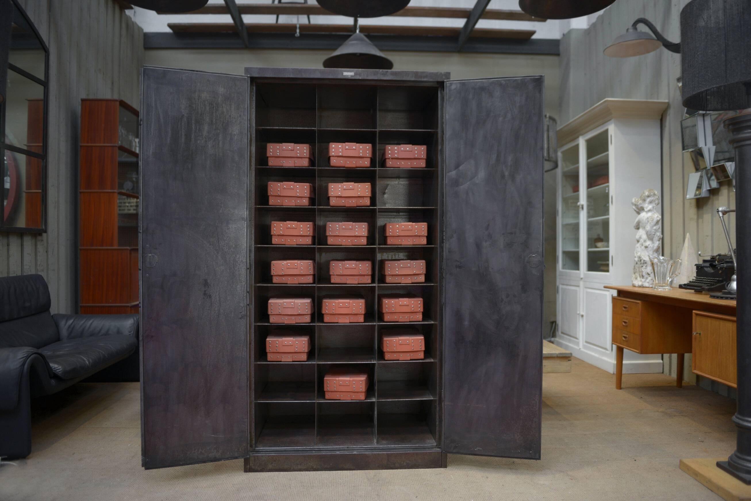 1960s 2-Door Industrial Metal Cabinet