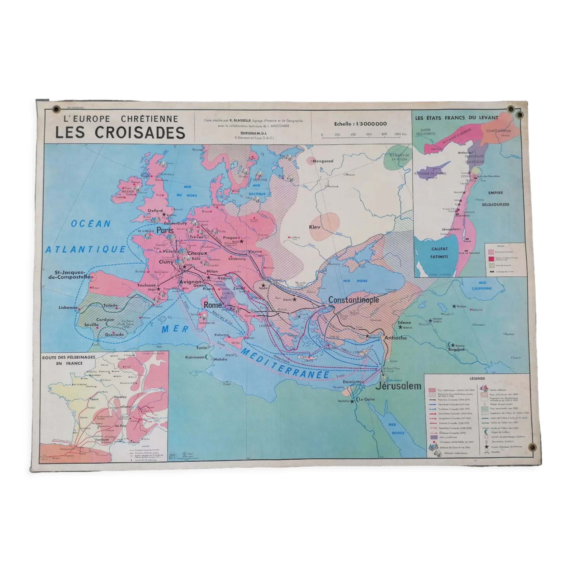 Old MDI History Map: The Crusades-Cultural Centres in France
