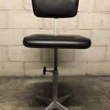 Vintage workshop chair in black skai swivel adjustable in height feet in star