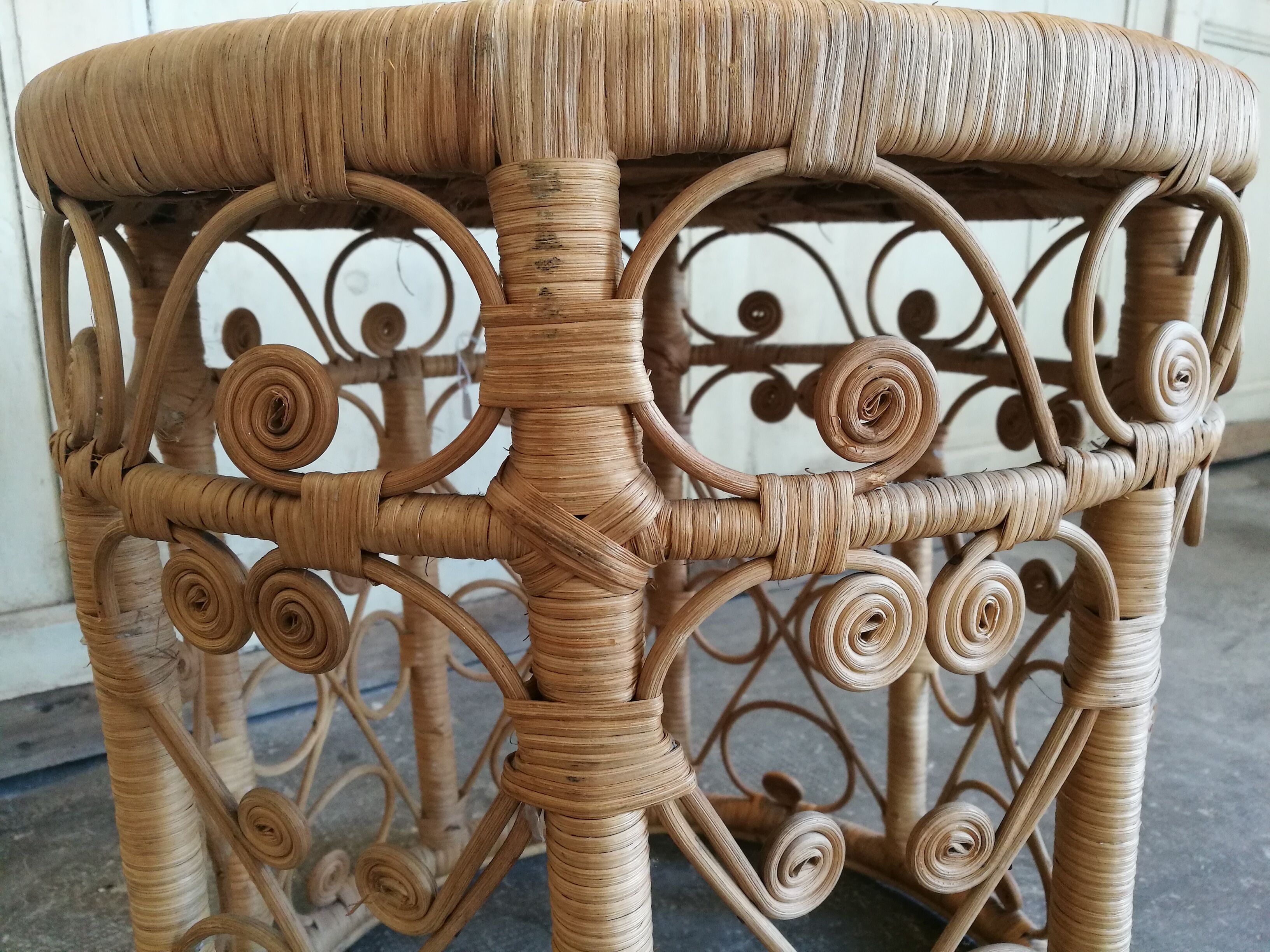 Peacock rattan sofa table or end