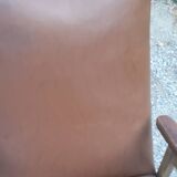Pair of vintage Scandinavian style armchairs with moleskine compass legs from the 1950s