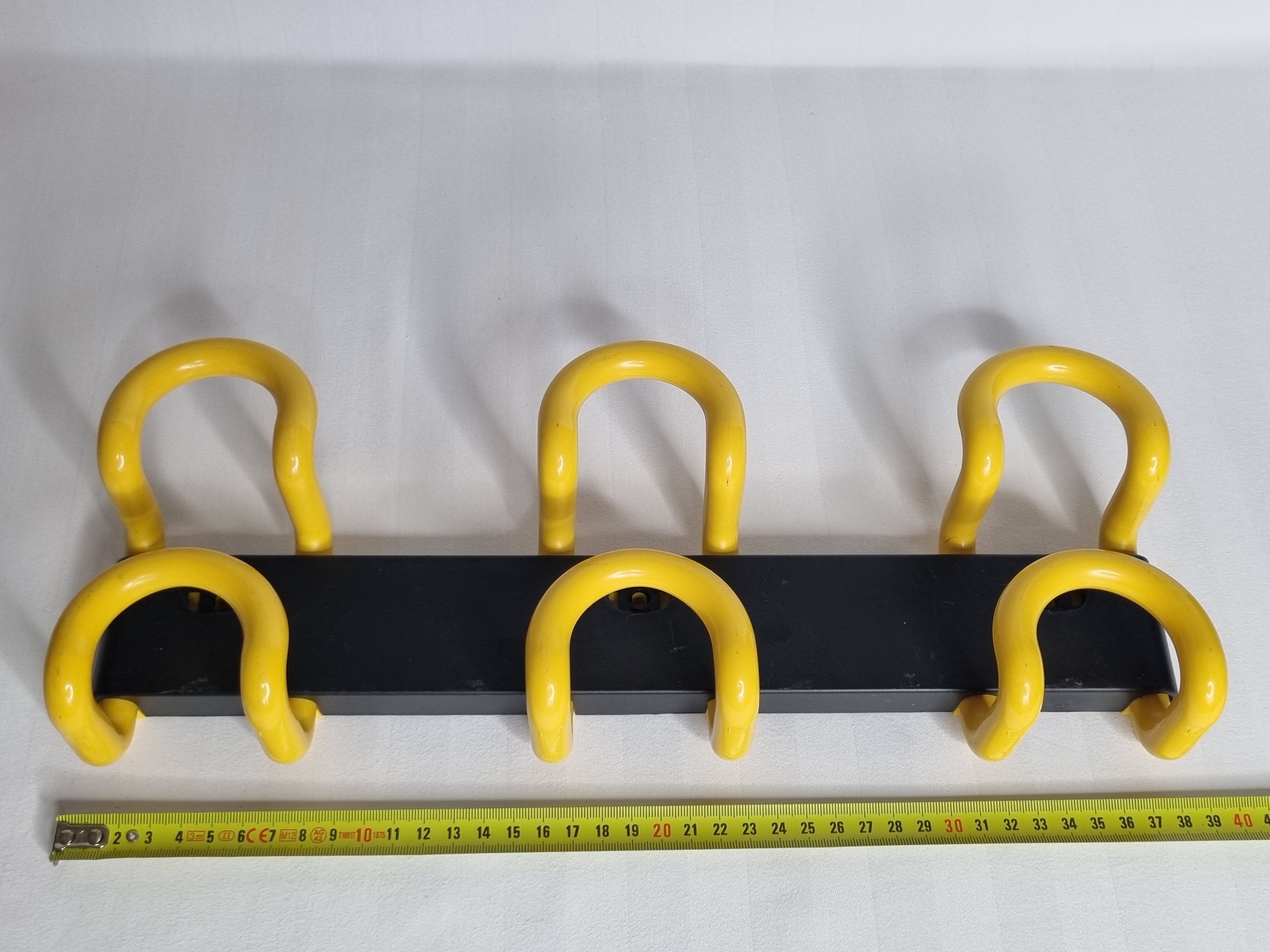 Wall rack Unilux style 80s, 3 hooks, 40 cm