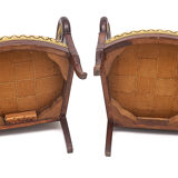 Duo of shepherdesses, Empire era. Silk velvet