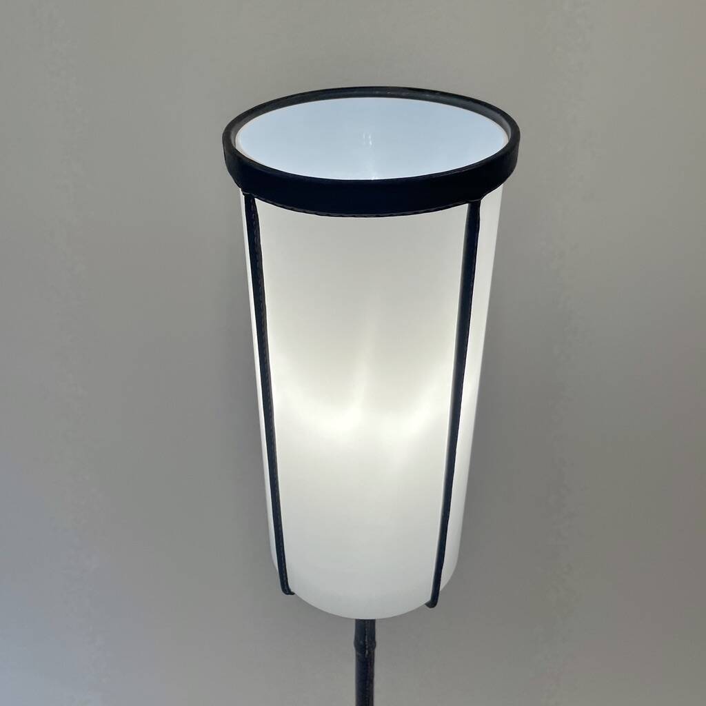 Lampadaire cuir Jacques Adnet 1950s