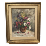 flower vase of a bouquet. Oil on canvas signed by Jean-Jacques Foulon (1923-1980)