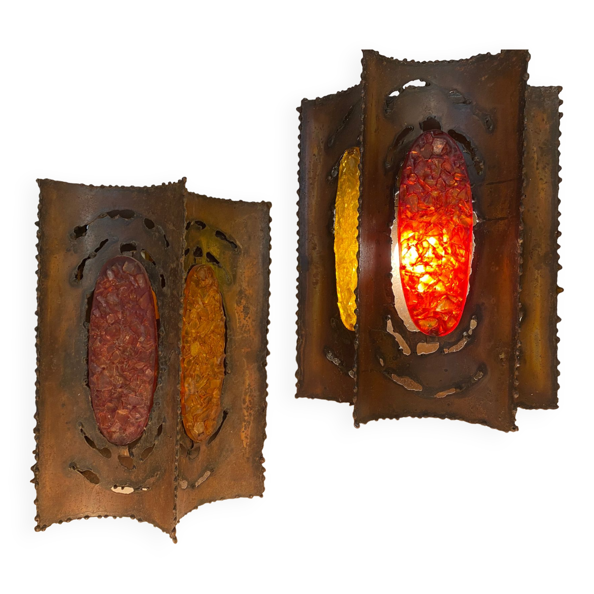 Pair of vintage Accolay wall lamps