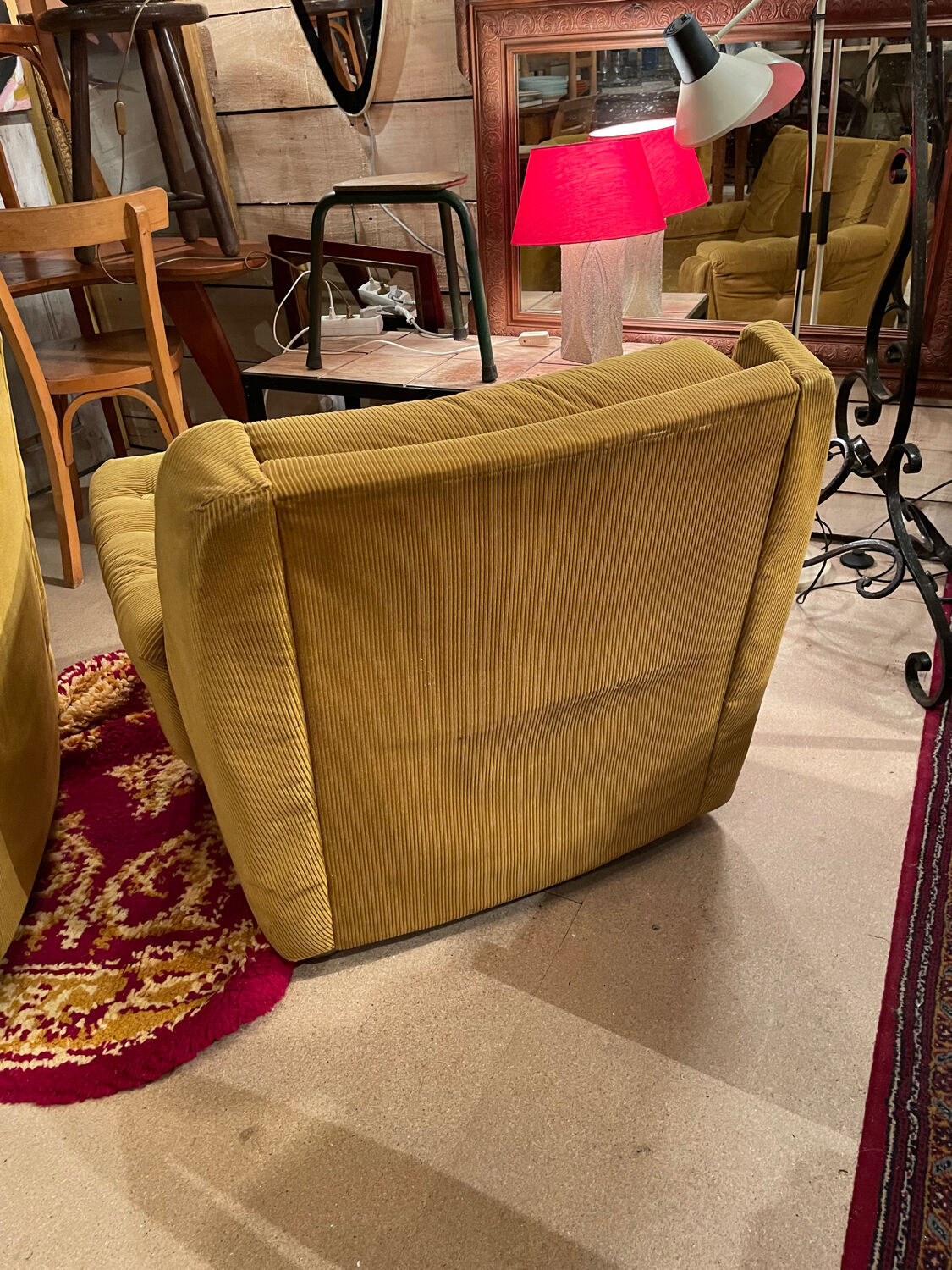 Vintage design velvet armchair 60/70