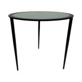 Table d’appoint vintage métal et verre des années 80