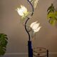 Vintage hollywood regency lotus lamp blue