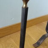 Chenets de cheminée tête laiton ou bronze
