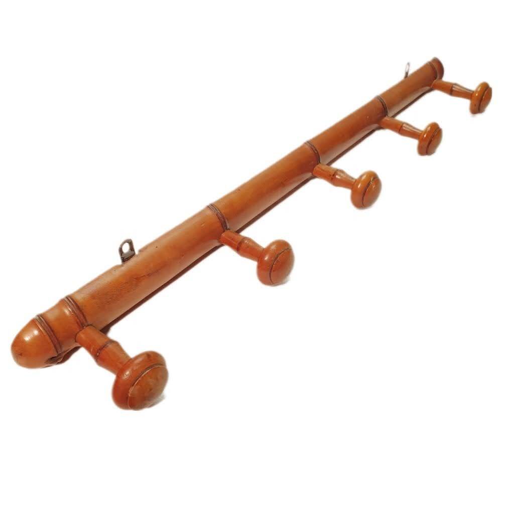 Bamboo style 5 hook coat rack