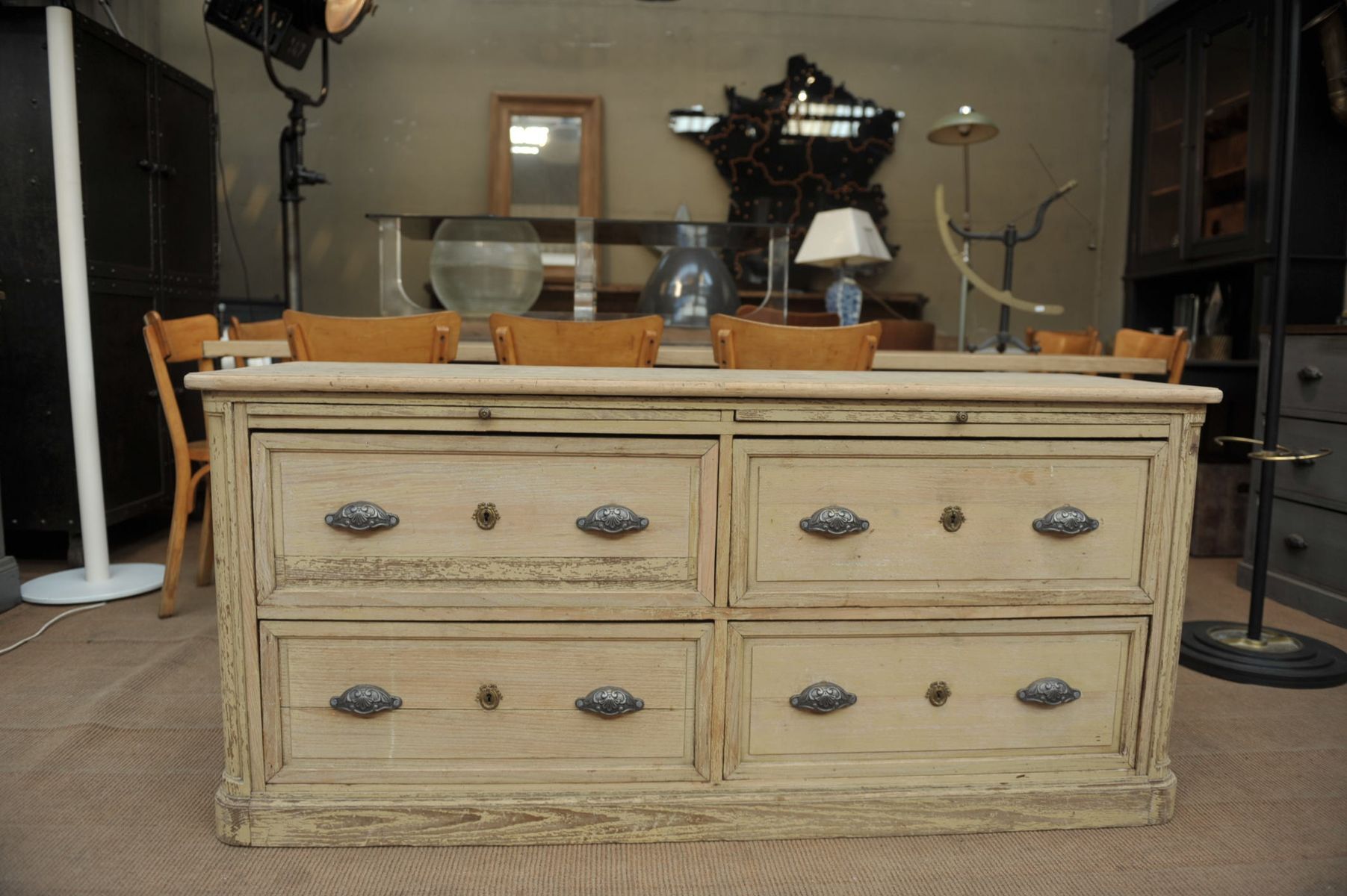 Commodity to 4 antique industrial drawers in 1900s oak