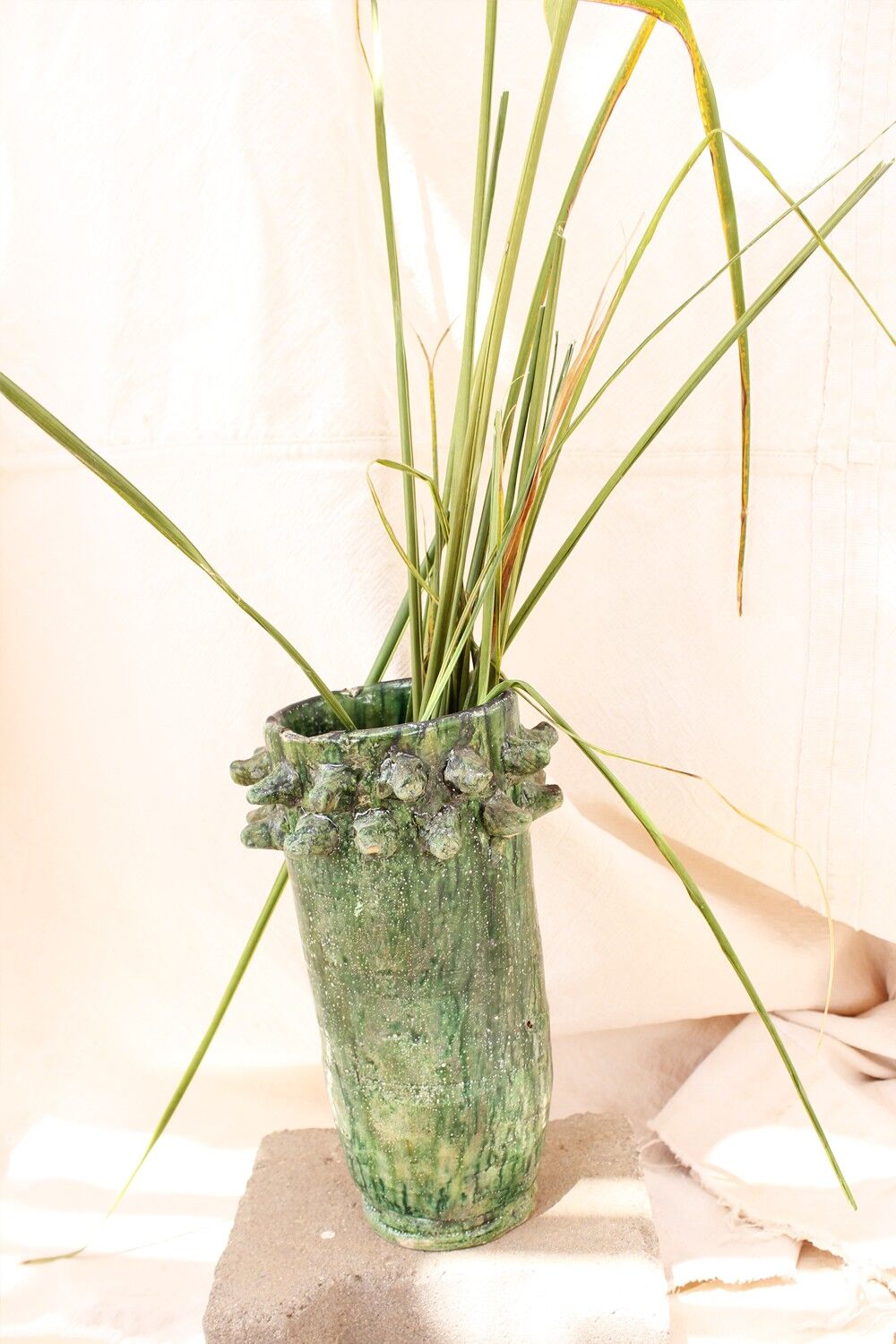 Vase tamegroute vert émaillé