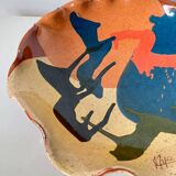 Abstract glazed ceramic fruit bowl / bowl / fruit basket