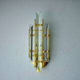 Venini wall lamp, triedri glass, murano, italy, 1970