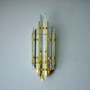 Venini wall lamp, triedri glass, murano, italy, 1970