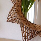 Vintage mirror rattan sun